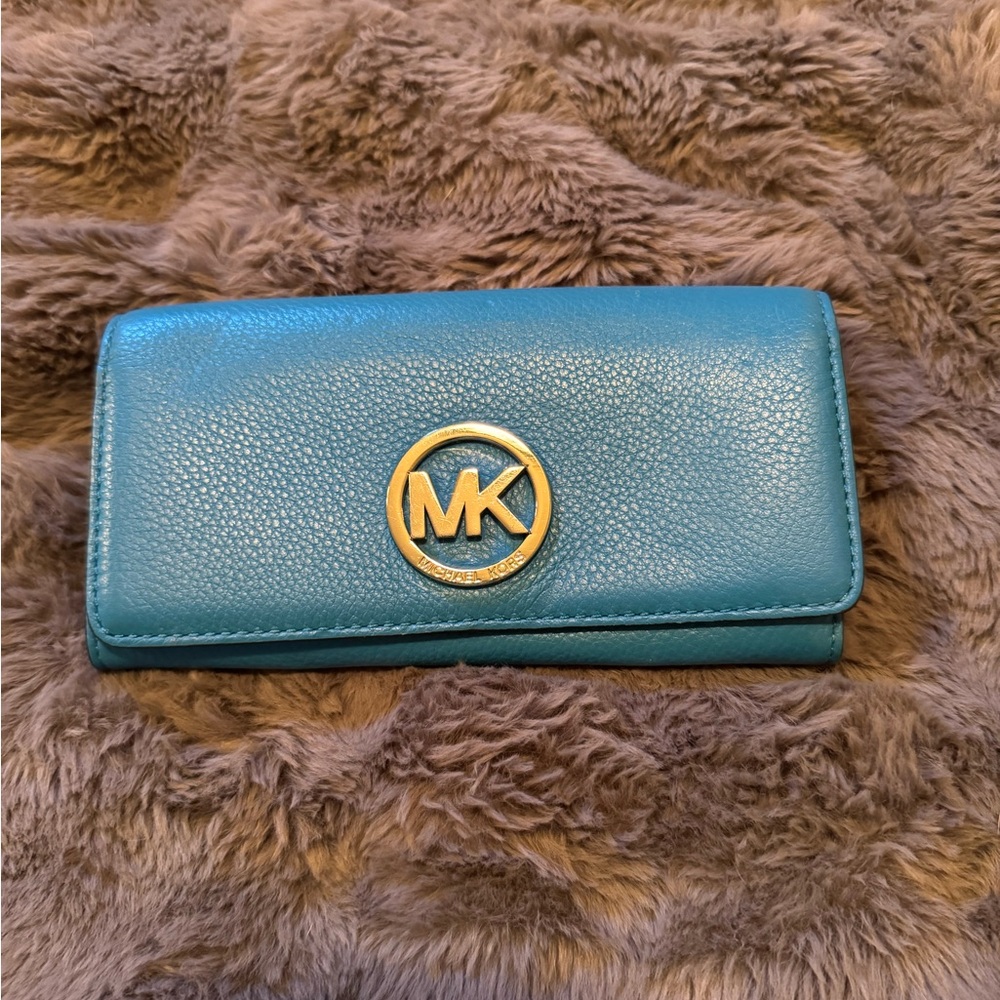 Michael Kors Blue Leather Wallet